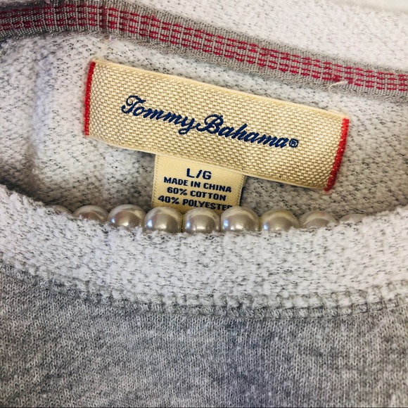 TOMMY BAHAMA | Gray Long Sleeve Sweater Large - Picture 4 of 5